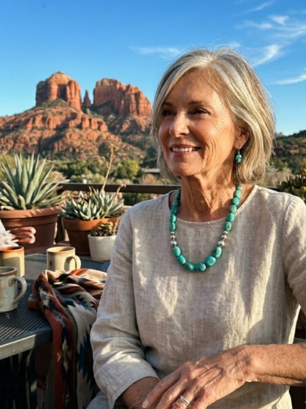 Hand Crafted Turquoise and Sterling Silver Necklace by Unique Earth